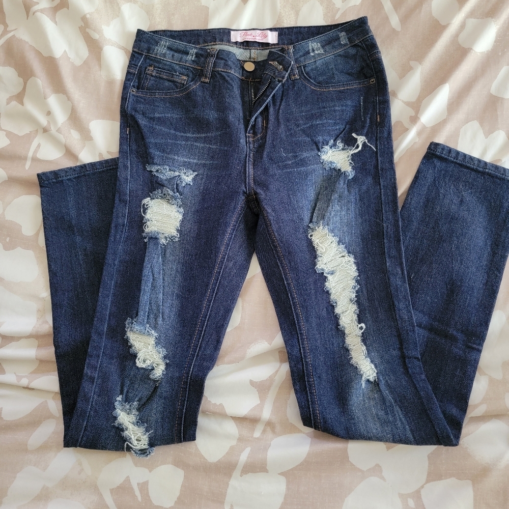Pink lily skinny jean